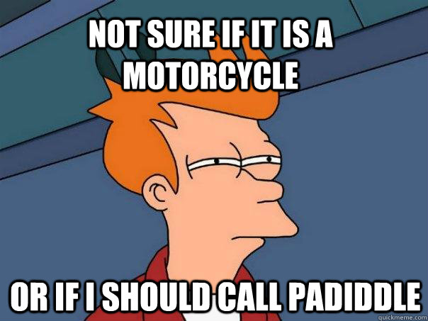 Not sure if it is a motorcycle or if i should call padiddle  Futurama Fry