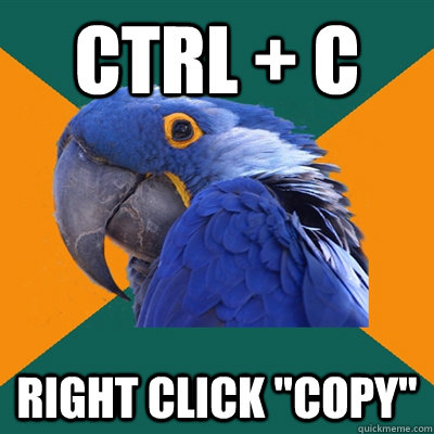 ctrl + c right click 