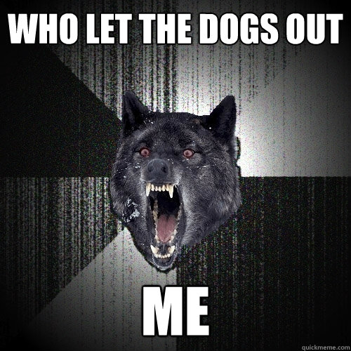 Who let the dogs out Me  Insanity Wolf