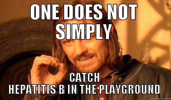 ONE DOES NOT SIMPLY CATCH HEPATITIS B IN THE PLAYGROUND One Does Not Simply