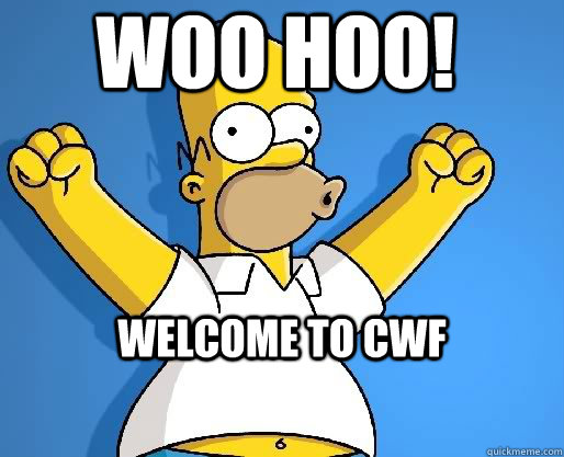 WOO HOO! WELCOME TO CWF  homer woo hoo