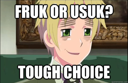 FrUk or UsUk? tough choice - FrUk or UsUk? tough choice  Mods are asleep Hetalia