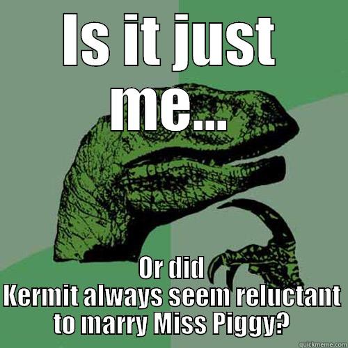 IS IT JUST ME... OR DID KERMIT ALWAYS SEEM RELUCTANT TO MARRY MISS PIGGY? Philosoraptor