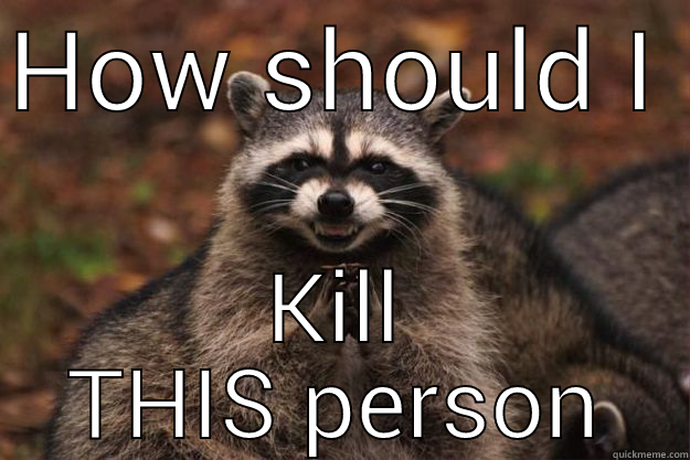 HOW SHOULD I KILL THIS PERSON Evil Plotting Raccoon