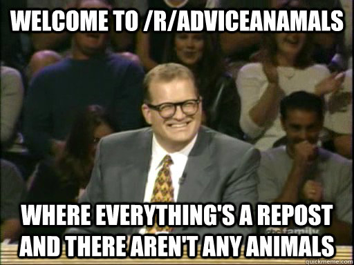 welcome to /r/adviceanamals where everything's a repost and there aren't any animals - welcome to /r/adviceanamals where everything's a repost and there aren't any animals  Drew Careys take on the Republican Primaries