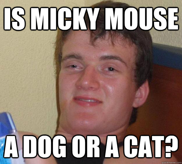 is micky mouse a dog or a cat?  10 Guy