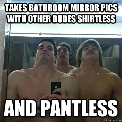 Takes bathroom mirror pics with other dudes shirtless and pantless - Takes bathroom mirror pics with other dudes shirtless and pantless  Jacked Jimmy
