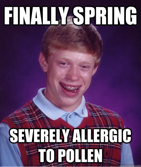 Finally spring severely allergic to pollen  Bad Luck Brian