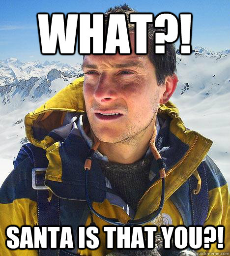 what?! sANTA IS THAT YOU?! - what?! sANTA IS THAT YOU?!  Bear Grylls