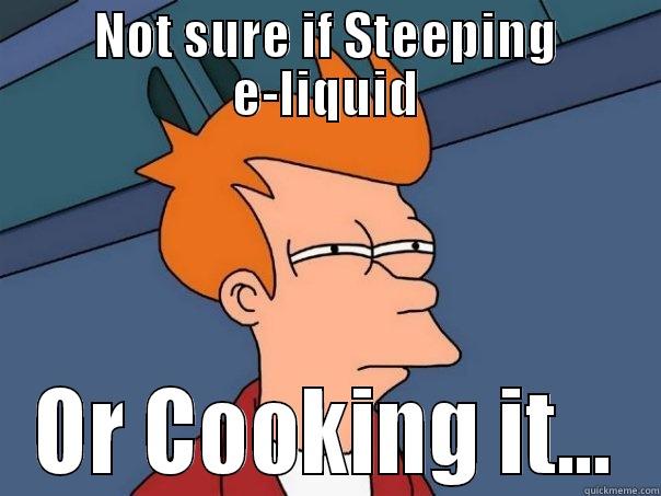NOT SURE IF STEEPING E-LIQUID OR COOKING IT... Futurama Fry