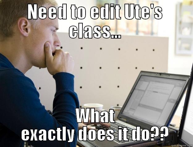 unit test2 - NEED TO EDIT UTE'S CLASS... WHAT EXACTLY DOES IT DO?? Programmer