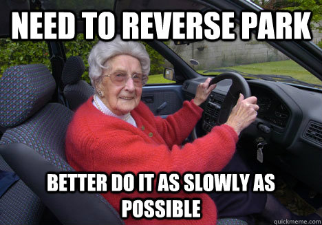 need to reverse park better do it as slowly as possible  Bad Driver Barbara