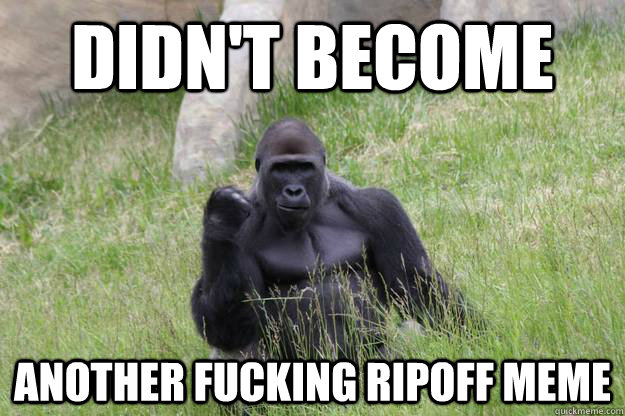 Didn't become Another fucking ripoff meme - Didn't become Another fucking ripoff meme  Success Gorilla