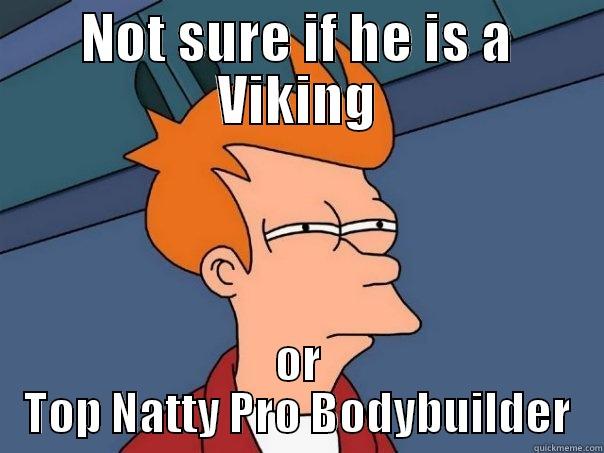NOT SURE IF HE IS A VIKING OR TOP NATTY PRO BODYBUILDER Futurama Fry