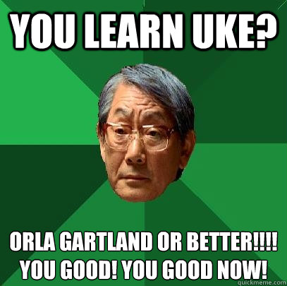 you learn uke? ORLA GARTLAND OR BETTER!!!!
YOU GOOD! YOU GOOD NOW!  High Expectations Asian Father