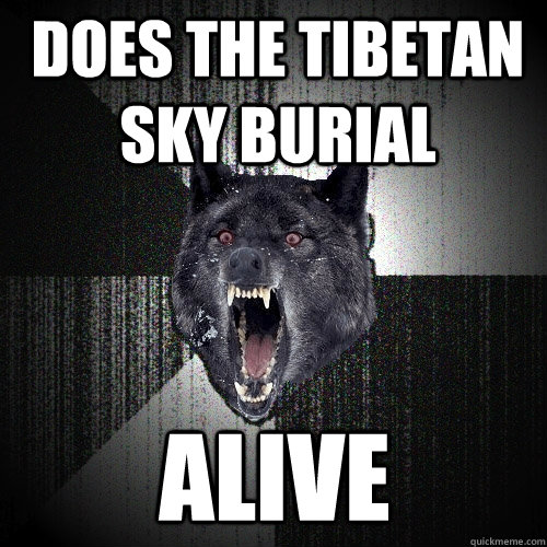 Does the Tibetan Sky Burial alive  Insanity Wolf