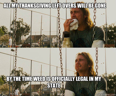 All my Thanksgiving left overs will be gone by the time weed is officially legal in my state  First World Stoner Problems
