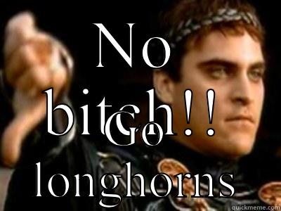 No bitch - NO BITCH!! GO LONGHORNS Downvoting Roman