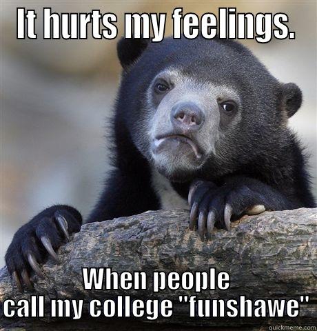 IT HURTS MY FEELINGS. WHEN PEOPLE CALL MY COLLEGE 