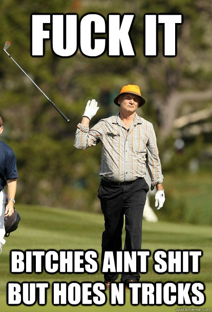 FUCK IT bitches aint shit but hoes n tricks  Bill Murray