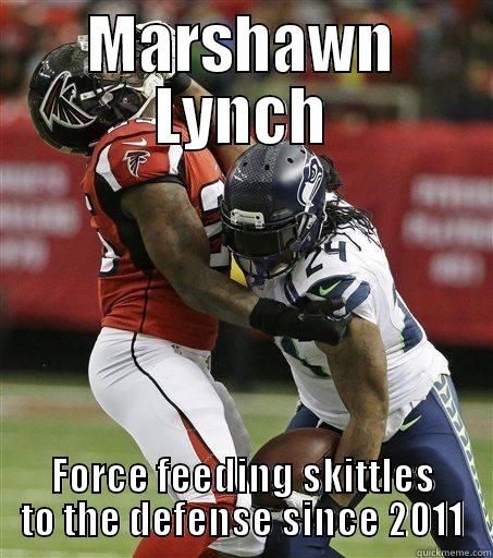 MARSHAWN LYNCH FORCE FEEDING SKITTLES TO THE DEFENSE SINCE 2011 Misc