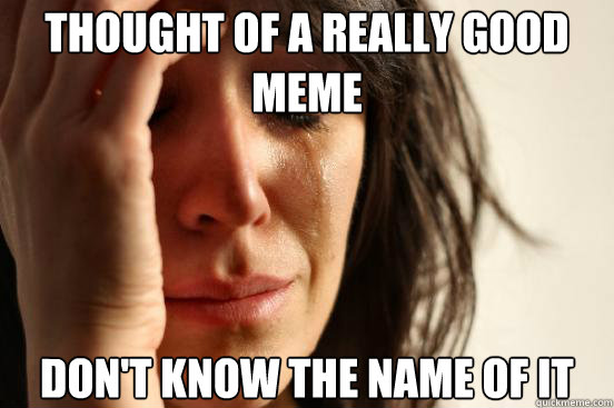 Thought of a really good meme don't know the name of it  First World Problems