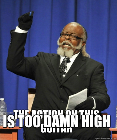 The action on this guitar is too damn high  The Rent Is Too Damn High