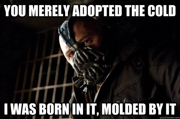 you merely adopted the cold I was born in it, molded by it  Angry Bane