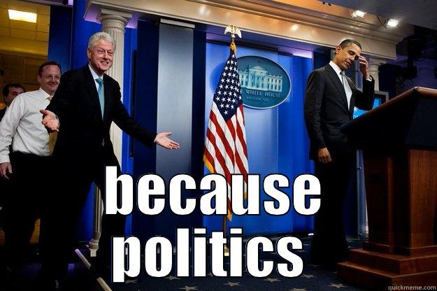 because politics  -  BECAUSE POLITICS  Inappropriate Timing Bill Clinton