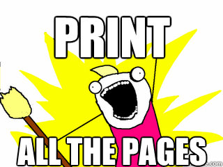 PRINT all the pages  All The Things