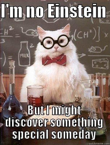 I'M NO EINSTEIN  BUT I MIGHT DISCOVER SOMETHING SPECIAL SOMEDAY Chemistry Cat