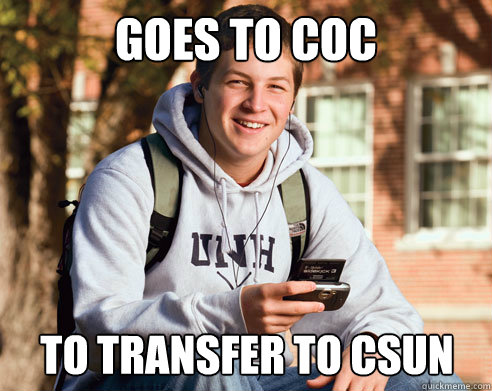 Goes to COC To transfer to CSUN  College Freshman