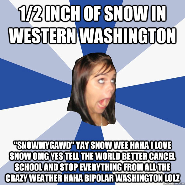 1/2 inch of Snow in western washington 