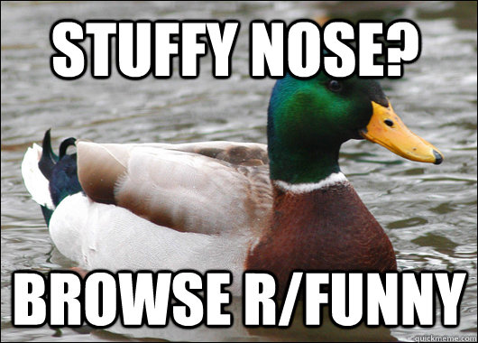 Stuffy nose? Browse r/funny  Actual Advice Mallard
