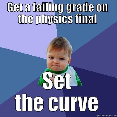 GET A FAILING GRADE ON THE PHYSICS FINAL SET THE CURVE Success Kid