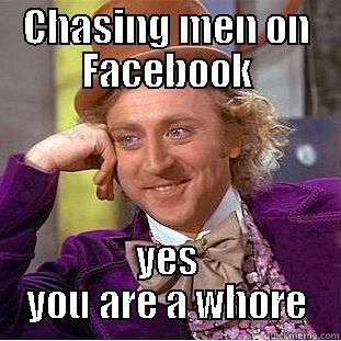 CHASING MEN ON FACEBOOK YES YOU ARE A WHORE Condescending Wonka