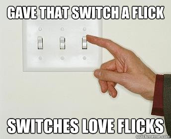 gave that switch a flick switches love flicks - gave that switch a flick switches love flicks  Light Switch