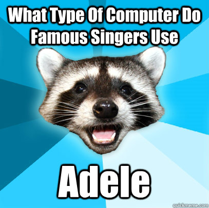 What Type Of Computer Do Famous Singers Use  Adele   Lame Pun Coon