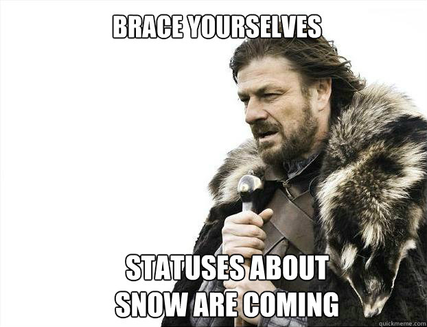 Brace yourselves statuses about snow are coming  Brace yourself - muslim claims