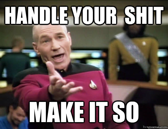 handle your  shit make it so  Annoyed Picard HD