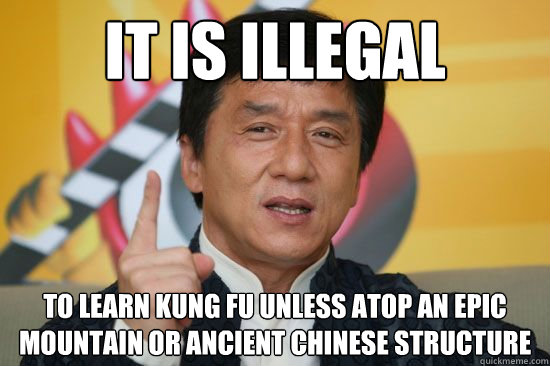 It is illegal to learn kung fu unless atop an epic mountain or ancient chinese structure  Ancient Chinese Secret
