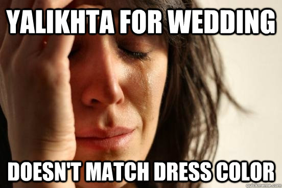 yalikhta for wedding doesn't match dress color  