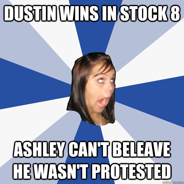 Dustin wins in Stock 8 Ashley can't beleave he wasn't protested  Annoying Facebook Girl