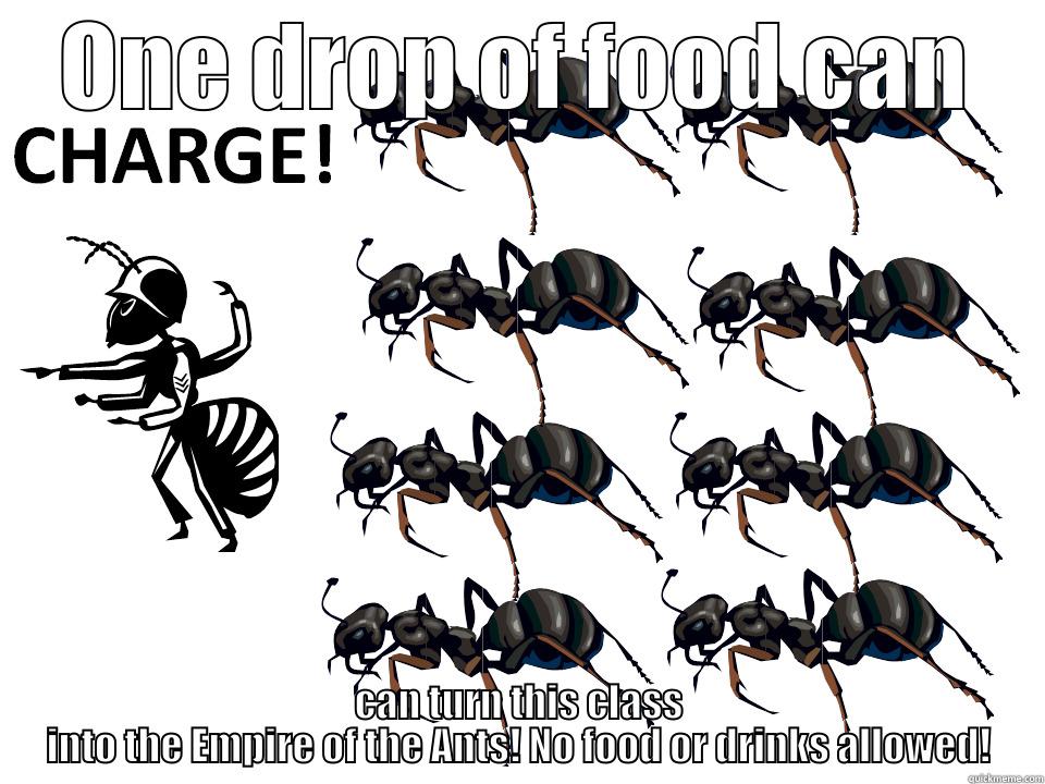 ONE DROP OF FOOD CAN CAN TURN THIS CLASS INTO THE EMPIRE OF THE ANTS! NO FOOD OR DRINKS ALLOWED! Misc