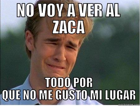 NO VOY A VER AL ZACA TODO POR QUE NO ME GUSTO MI LUGAR 1990s Problems