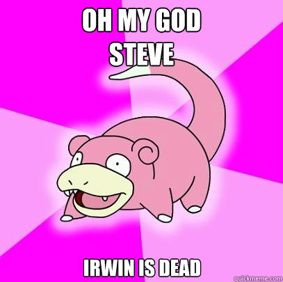 OH MY GOD 
STEVE Irwin is dead  Slowpoke