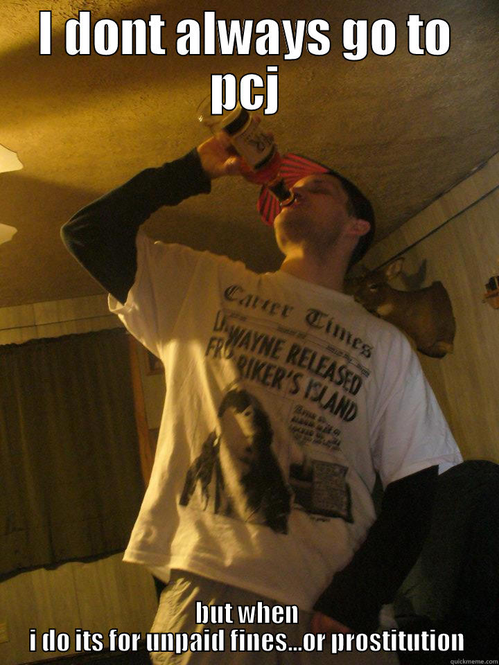 I DONT ALWAYS GO TO PCJ BUT WHEN I DO ITS FOR UNPAID FINES...OR PROSTITUTION Misc