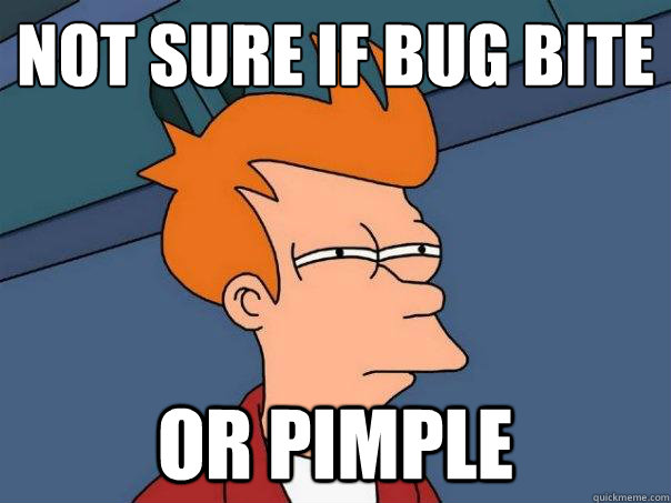not sure if bug bite or pimple  Futurama Fry