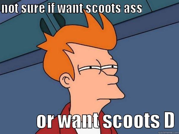 NOT SURE IF WANT SCOOTS ASS                           OR WANT SCOOTS D Futurama Fry