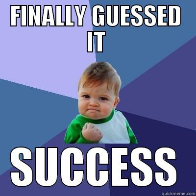 FINALLY GUESSED IT SUCCESS Success Kid